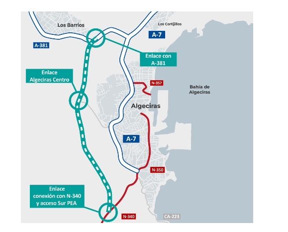 El Gobierno pone en marcha la construcción de una variante exterior de Algeciras para aliviar la N-340 y la A-7
