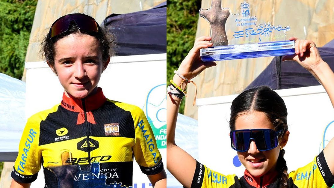 Jimena Olmedo y Valentina García, del CC Los Dalton, campeonas de Málaga de Rally BTT XCO