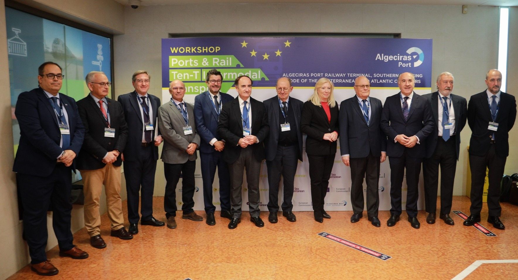 Encuentro de los Grupos de Trabajo de Transporte Intermodal (Ports & Rail TEN-T Intermodal Transport) de tres de los nueve corredores prioritarios de las TEN-T, el Atlántico, el Mediterráneo y el Mar del Norte-Mediterráneo. 