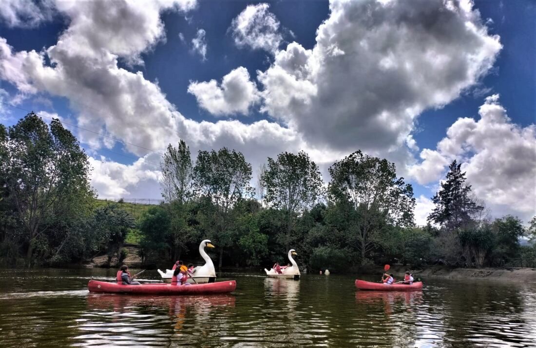 Los pequeños participan en una jornada en contacto con la naturaleza y animales, desarrollada en la Estación de Jimena.