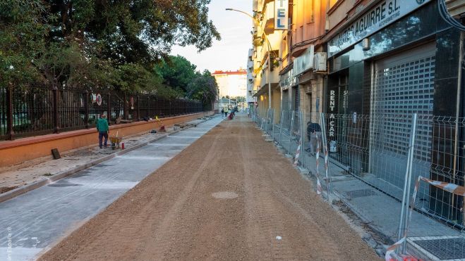 Obras de regeneración de la avenida España. Foto: Fabián España.