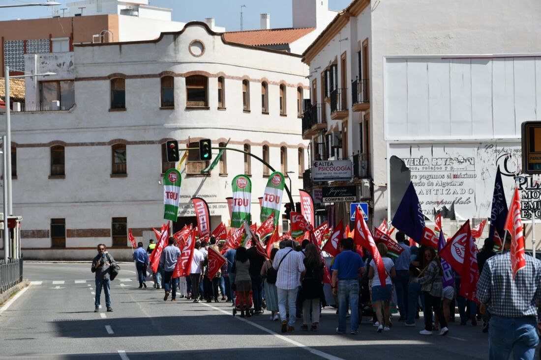 Manifestación 1º de Mayo en Algeciras, en imagen de archivo. Manifestación 1º de Mayo en Algeciras, en imagen de archivo.