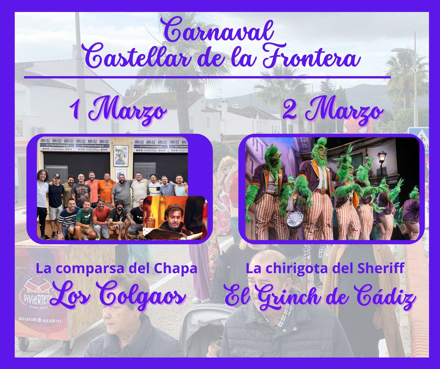 La comparsa del Chapa y la chirigota del Sheriff, entre las actuaciones del Carnaval de Castellar