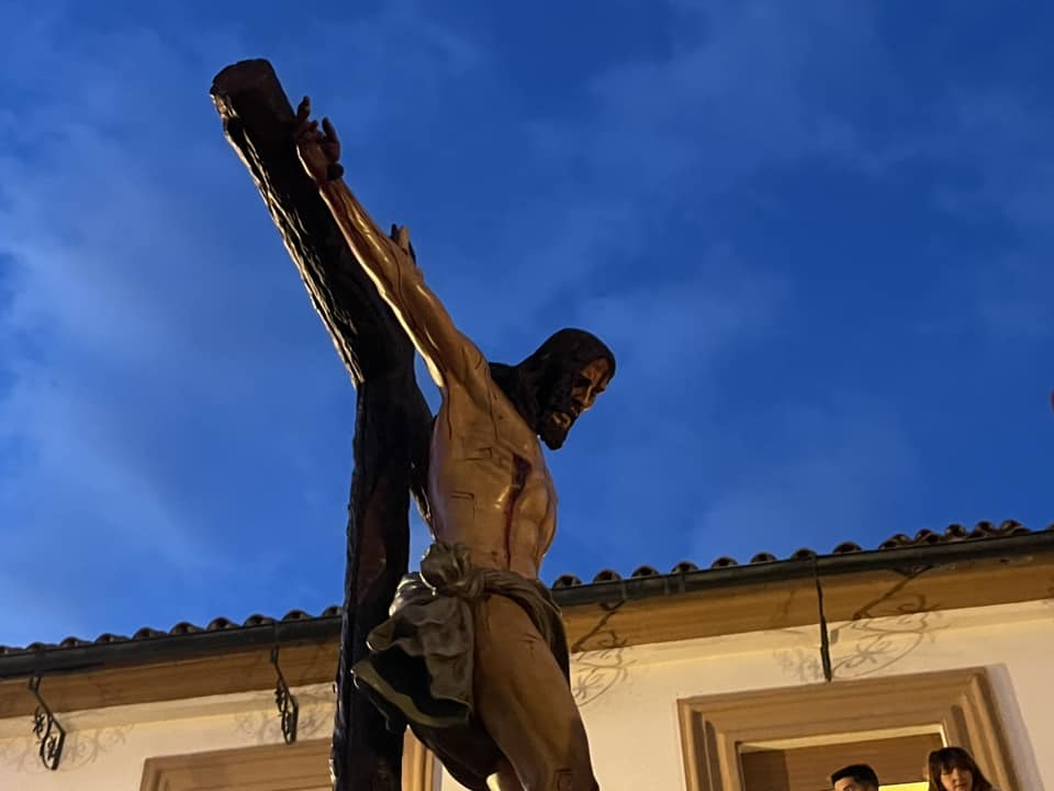 Cristo de la Buena Muerte, durante la procesión de la Semana Santa 2023.