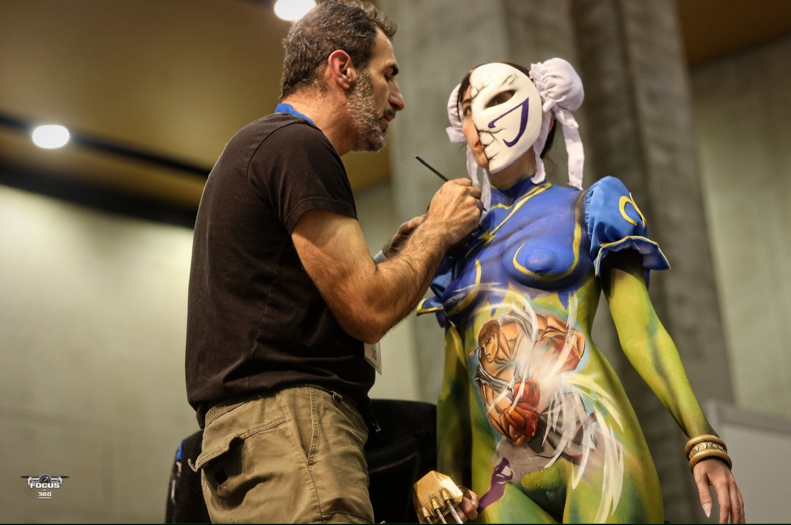 El artista algecireño Javier Pariente, entre los mejores bodypainters del país. 