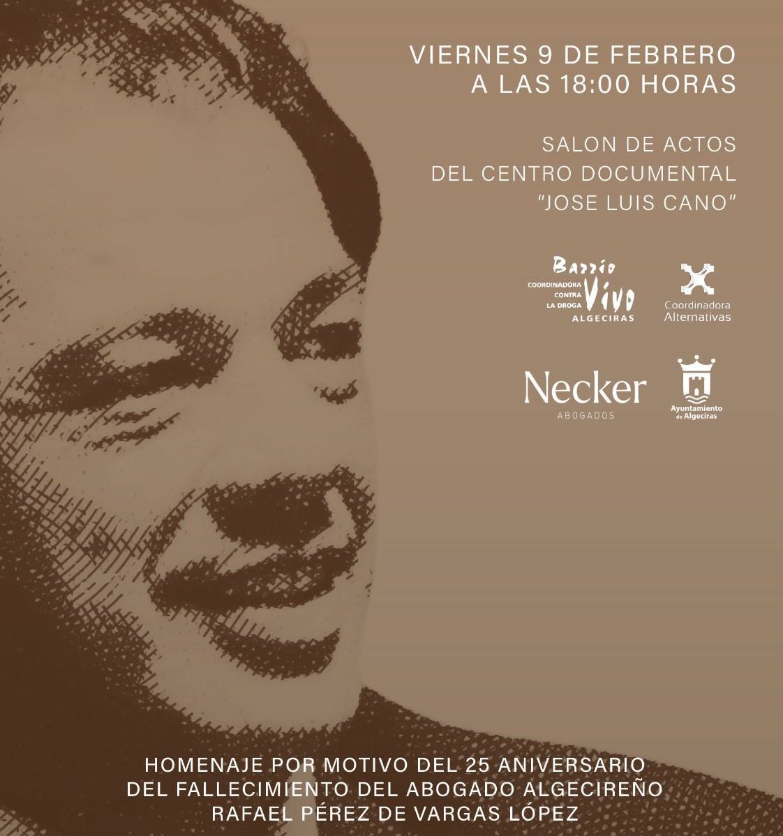 CCOO respalda el acto de homenaje al abogado algecireño Rafael Pérez de Vargas.