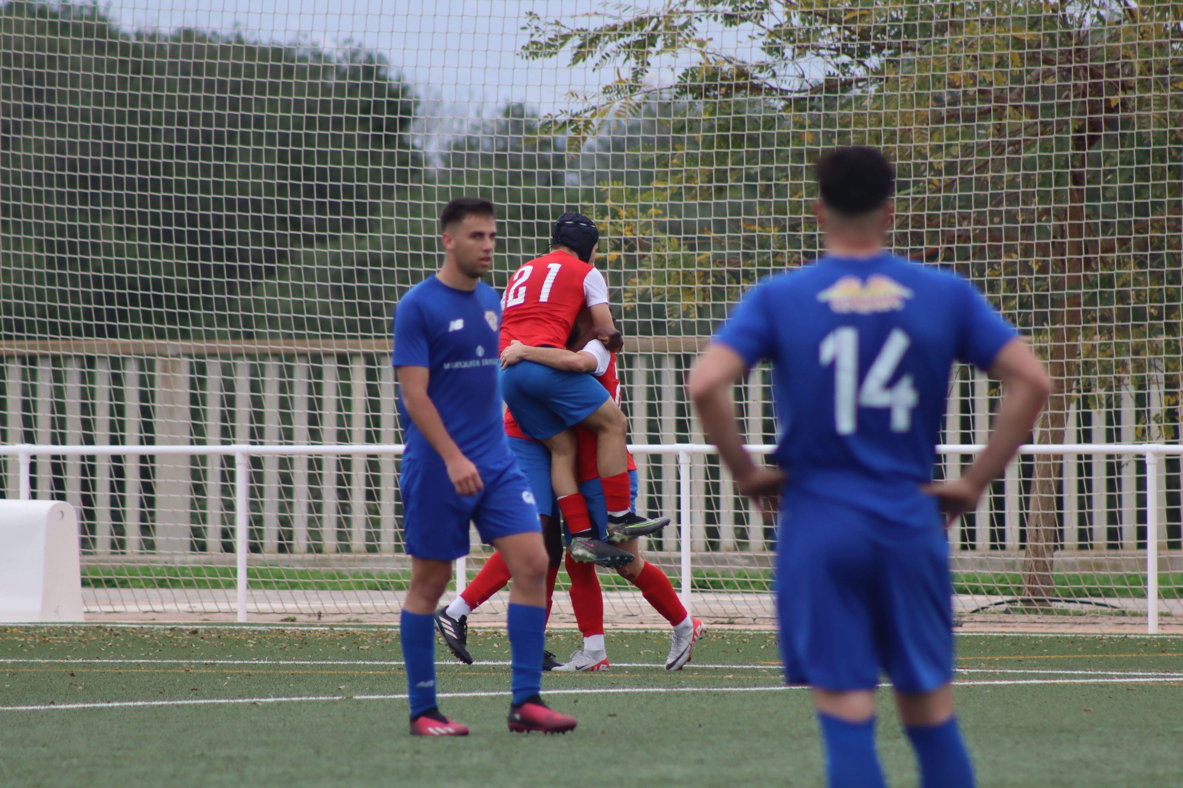 Los jugadores del Algeciras CF B festejan uno de los goles ante el Trebujena CF/Foto: AXEL S.C.
