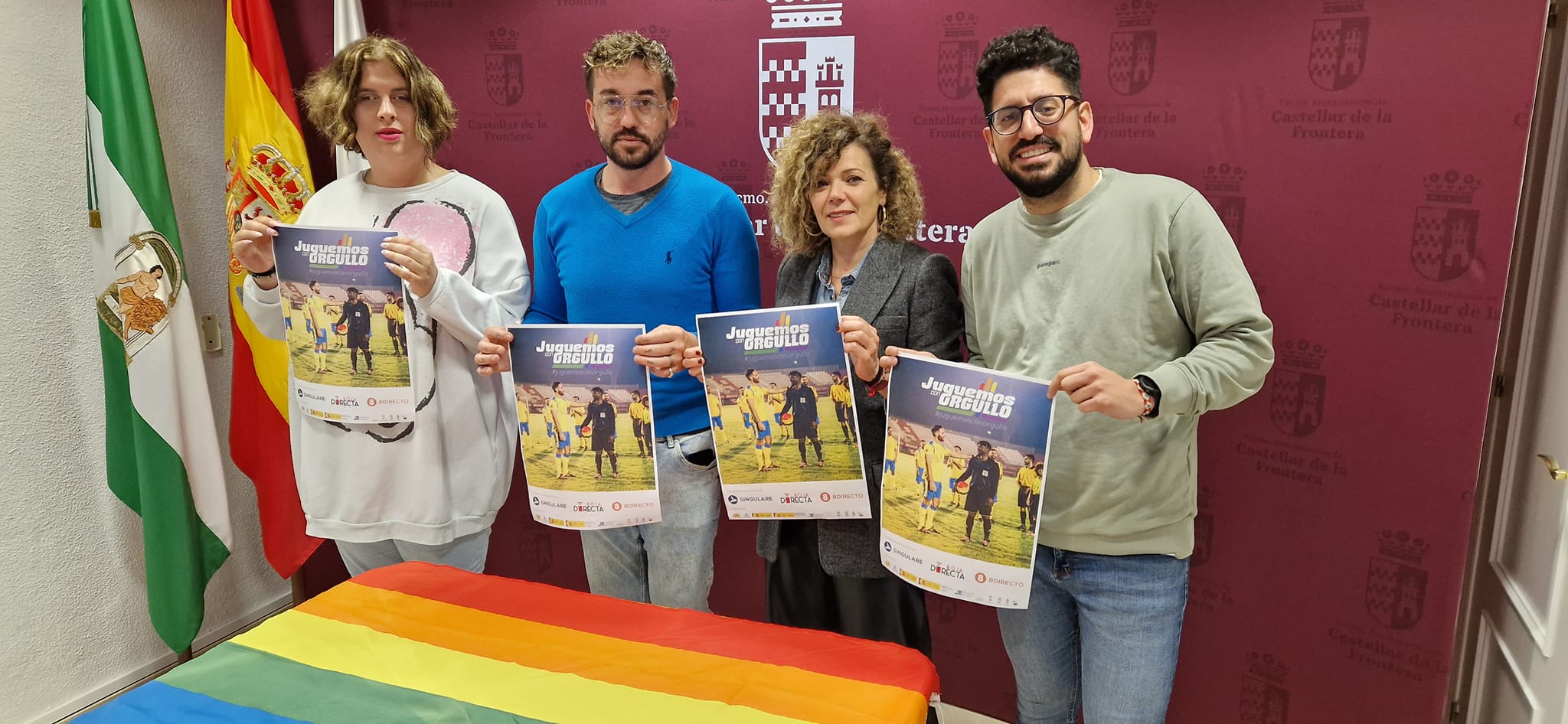 El Ayuntamiento de Castellar, Roja Directa Andalucía LGTBI y Arcoiris Lgtbi Castellar de la Frontera presentan la campaña de Igualdad en el Deporte de Equipos con motivo del Día Internacional contra la LGTBIfobia en el deporte