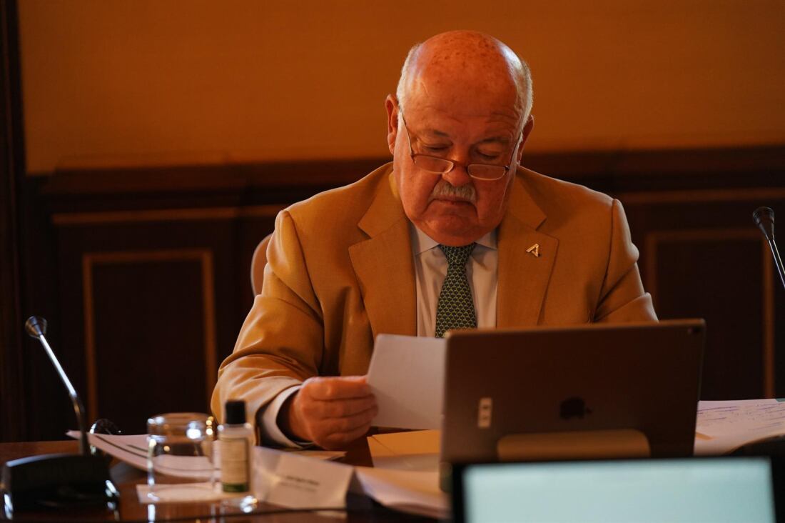 El consejero de Salud y Familias de la Junta de Andalucía, Jesús Aguirre, en una foto de archivo en una reunión del Consejo de Gobierno. - JUNTA DE ANDALUCÍA
