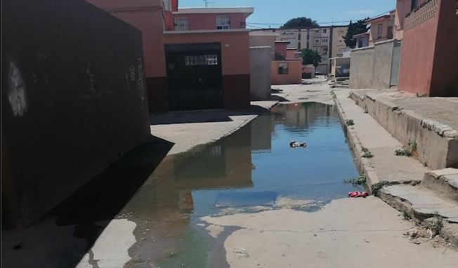 Aguas fecales en la Zona 2 de El Junquillo.