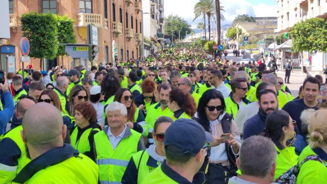 Manifestación de la plantilla de Acerinox en Algeciras. Foto: S.D. / 8Directo.
