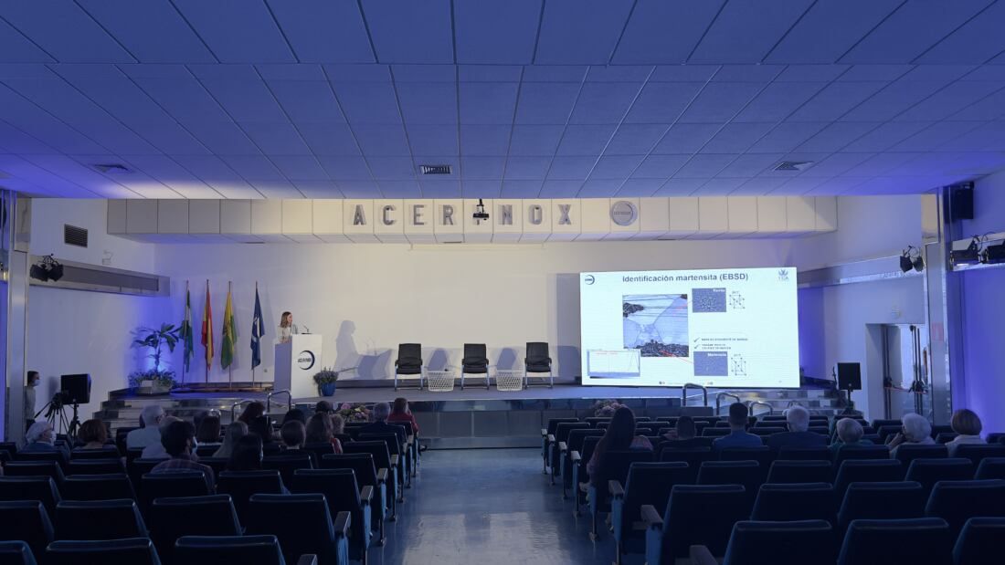 Irene Collado en la exposición de la tesis.