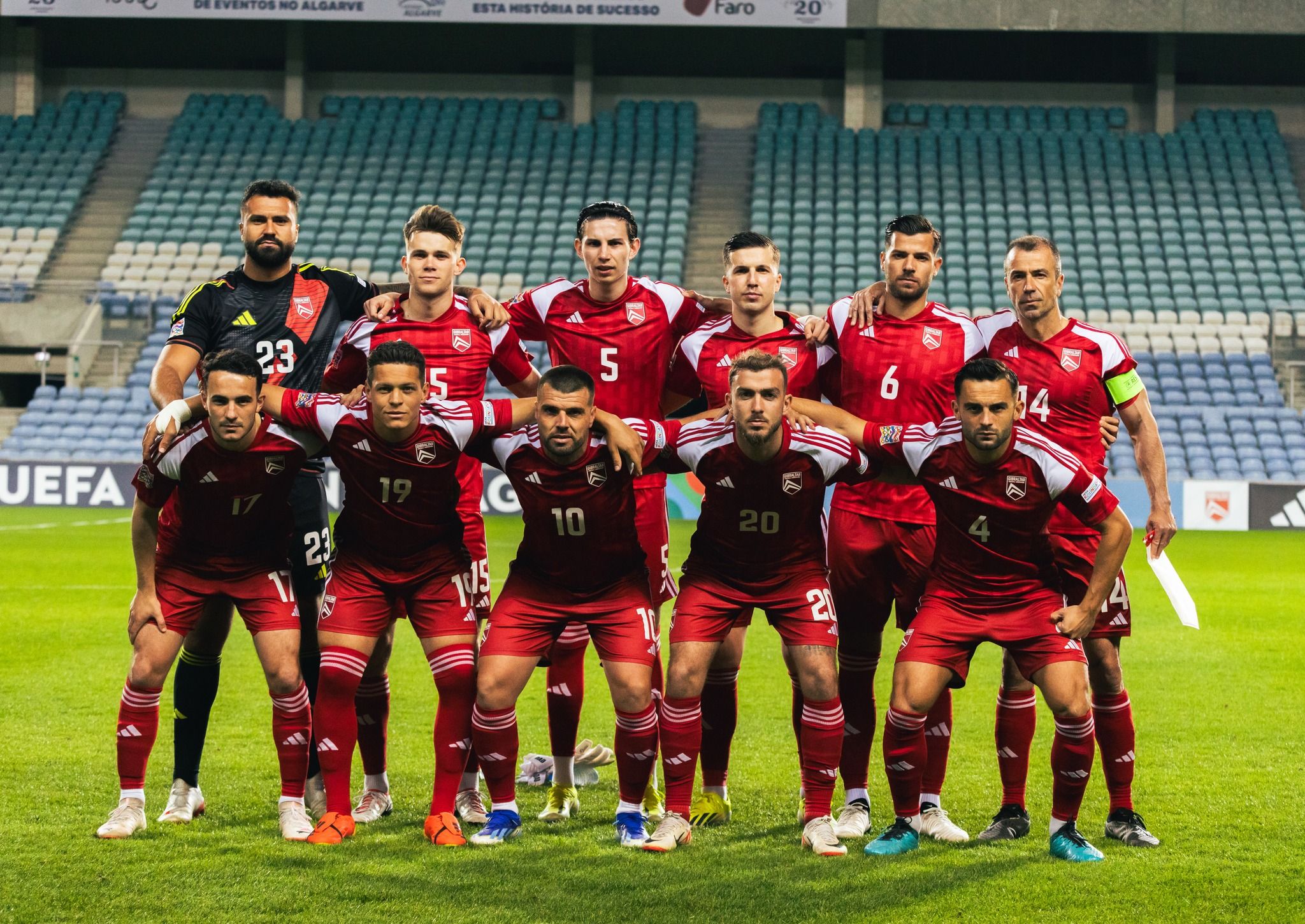 Gibraltar, con diez durante 65 minutos, cae ante Lituania en Faro (0-1)/Foto: GibraltarFA