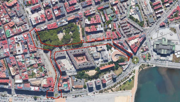Área objeto de la implantación de la Zona de Bajas Emisiones en Algeciras.