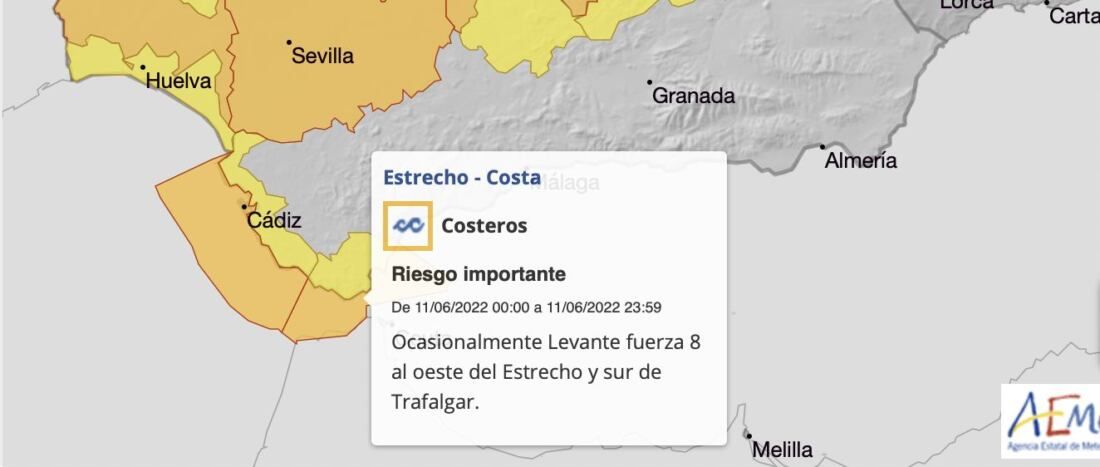 Alerta naranja en el Estrecho.