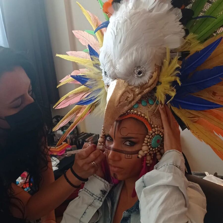 Celeste López, maquilladora de Algeciras, muy presente en el Carnaval de Cádiz.