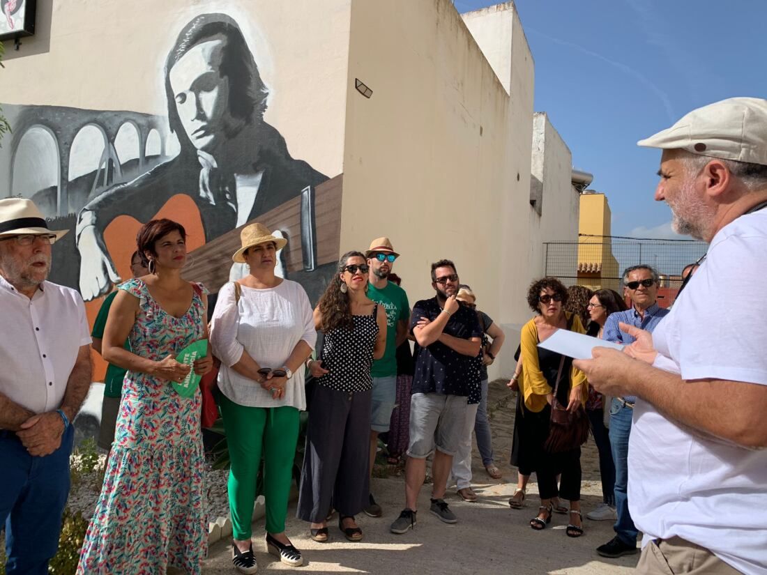 La candidata a la presidencia a la Junta de Adelante Andalucía, Teresa Rodríguez, en la Bajadilla.