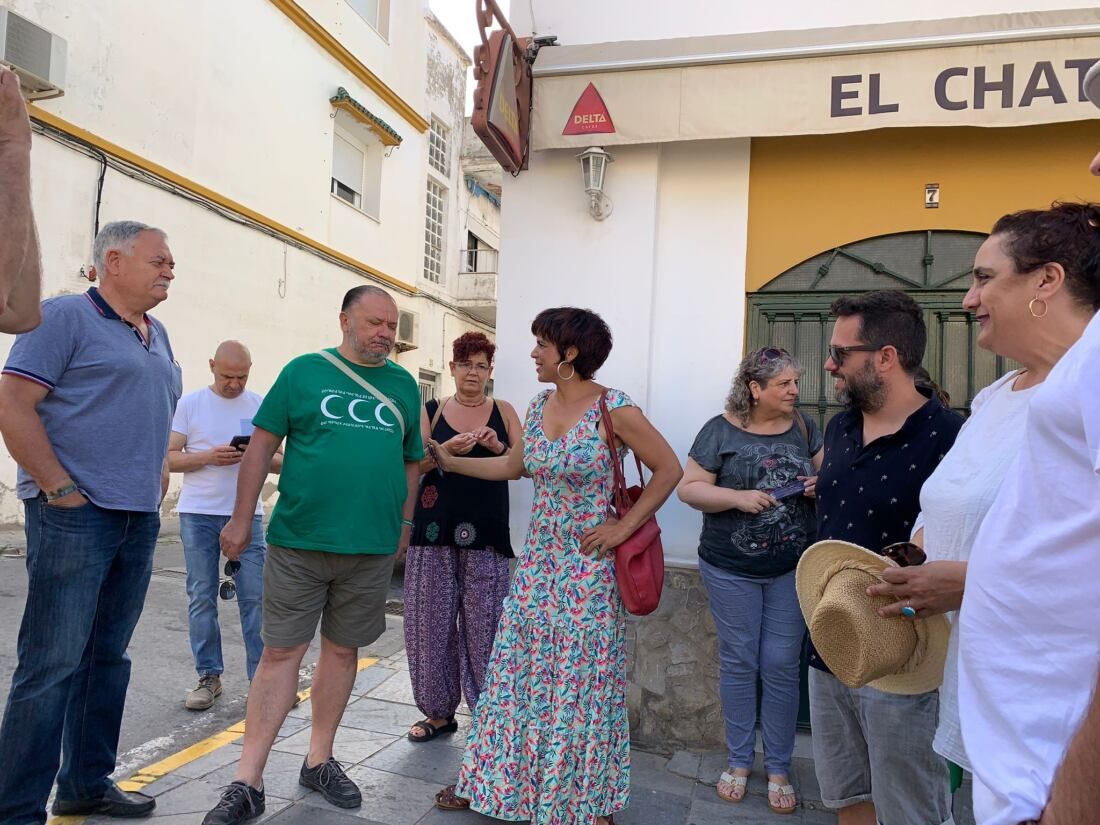 La candidata a la presidencia a la Junta de Adelante Andalucía, Teresa Rodríguez, en la Bajadilla.