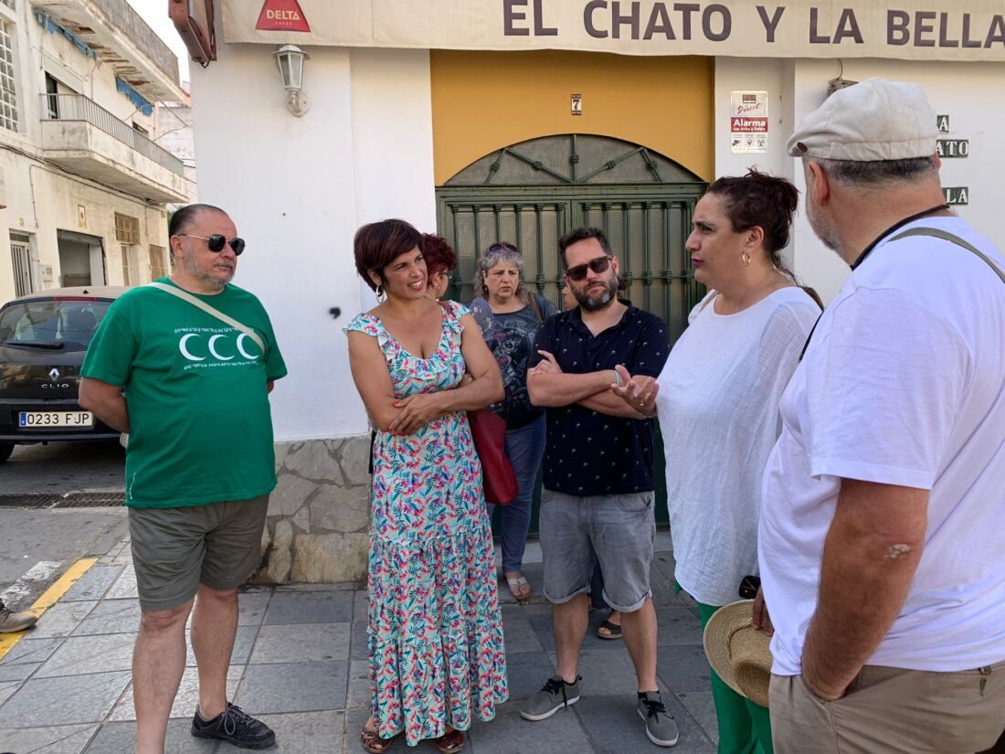 La candidata a la presidencia a la Junta de Adelante Andalucía, Teresa Rodríguez, en la Bajadilla.