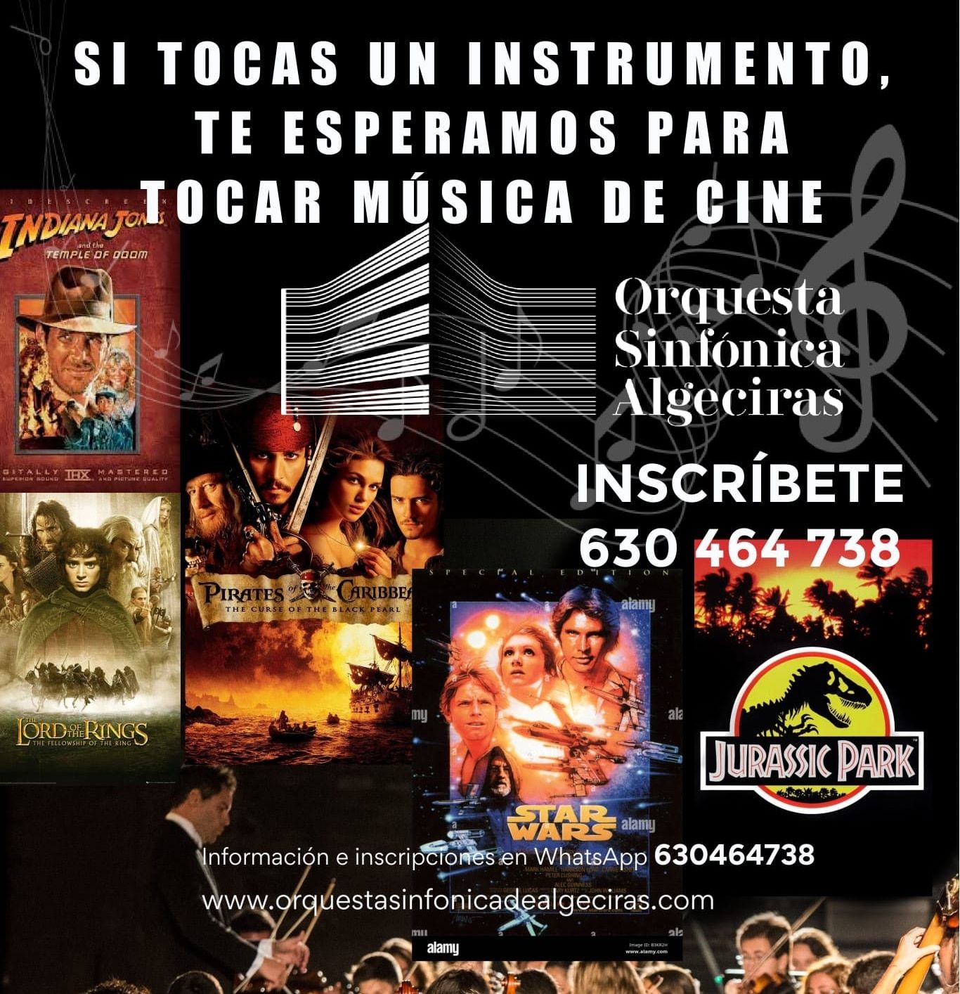 La Sinfónica de Algeciras convoca a músicos de la comarca para tocar música de cine.
