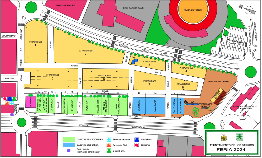 Plano de la Feria de Los Barrios 2024.