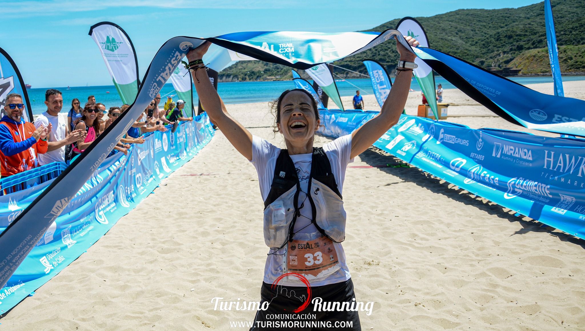 Antonio Jesús Serrano y Miriam García -imagen- ganan el I Trail CxM Parques del Estrecho/Foto: TURISMORUNNING