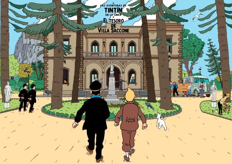 Tintín en La Línea: la Farmacia Hernández entrega al alcalde una ilustración de Carlos Márquez Tintín en La Línea: la Farmacia Hernández entrega al alcalde una ilustración de Carlos Márquez