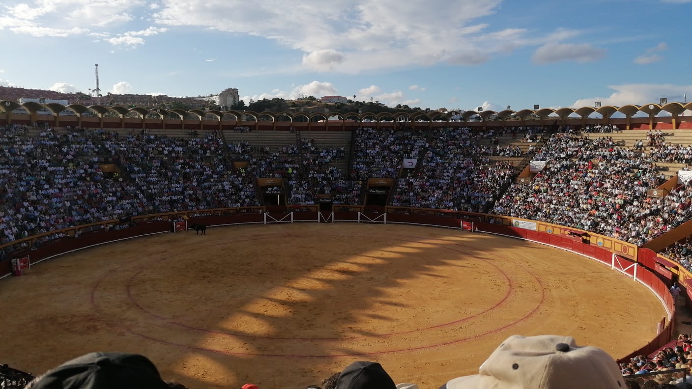 La plaza de toros Las Palomas en una corrida de toros en la feria de 2024. 