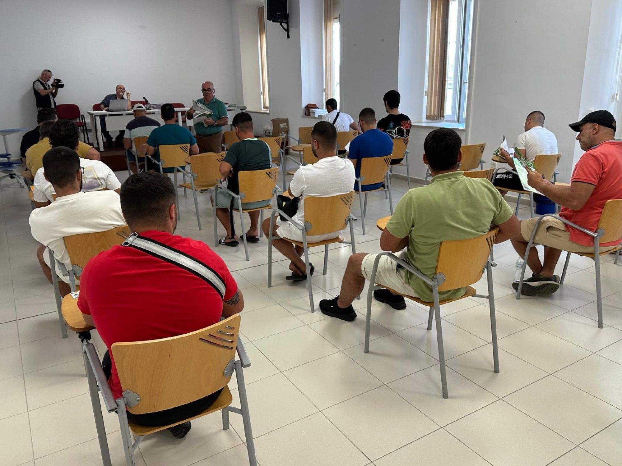 Imagen de archivo de un curso gratuito de riesgos laborales en la construcción en el edificio Diego Salinas de San Roque.