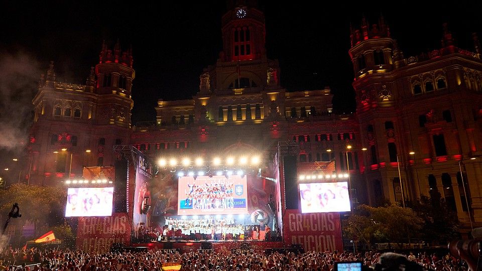 Celebración de la selección en Cibeles.