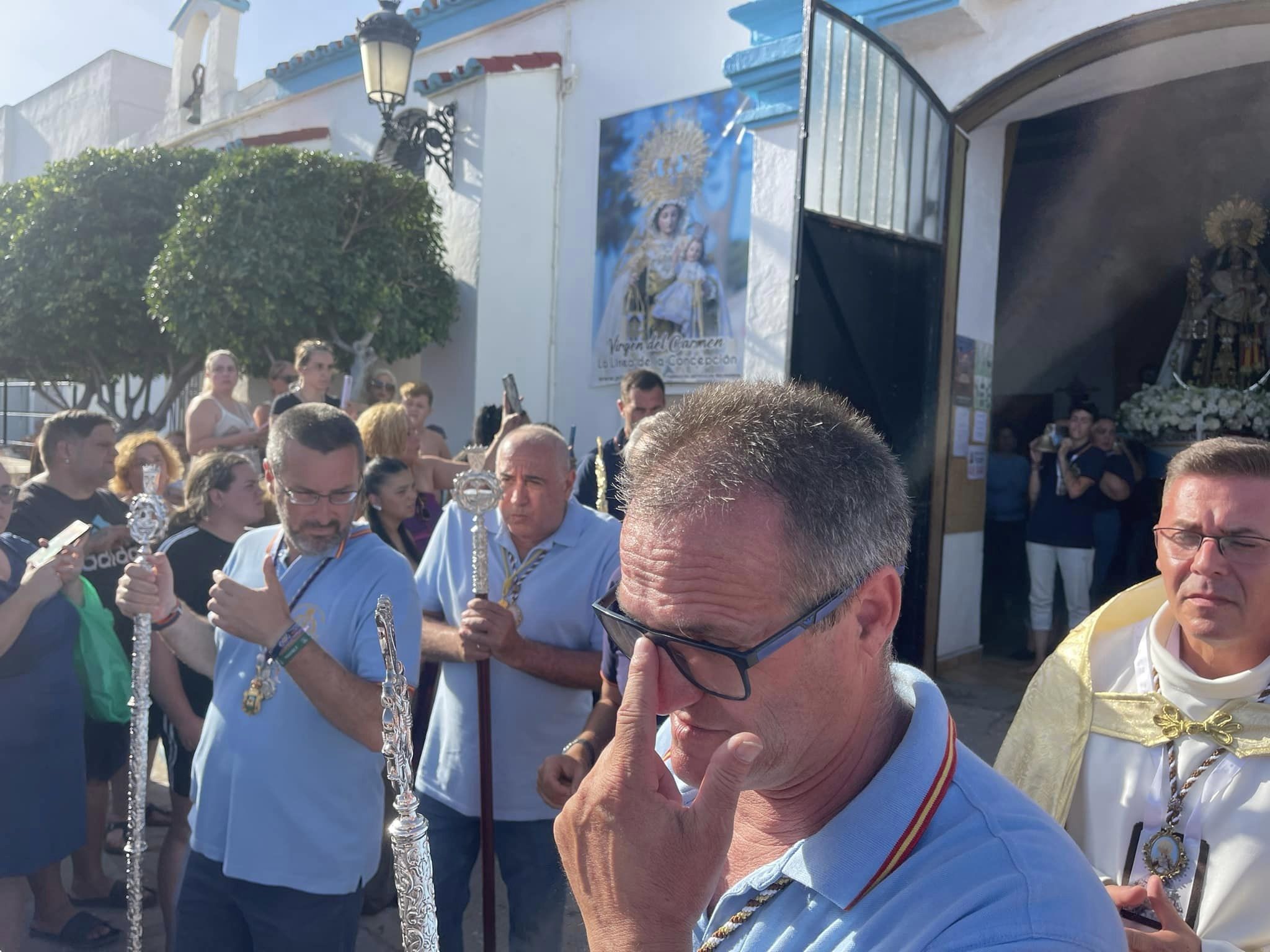 Juan franco, en la procesión de la Virgen del Carmen. Foto: S.F.