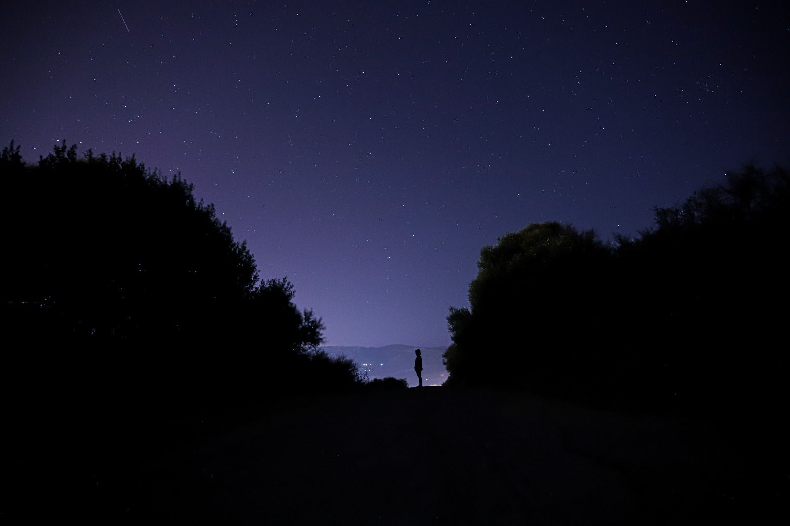 Una silueta en una noche de lluvia de Perseidas en Los Barrios. Foto: Fran Montes para 8Directo. Una silueta en una noche de lluvia de Perseidas en Los Barrios. Foto: Fran Montes para 8Directo.