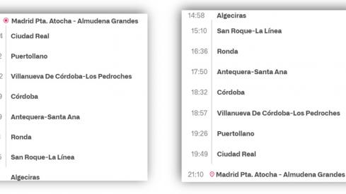 Horarios Intercity Madrid-Algecias a partir del 16 de septiembre Horarios Intercity Madrid-Algecias a partir del 16 de septiembre