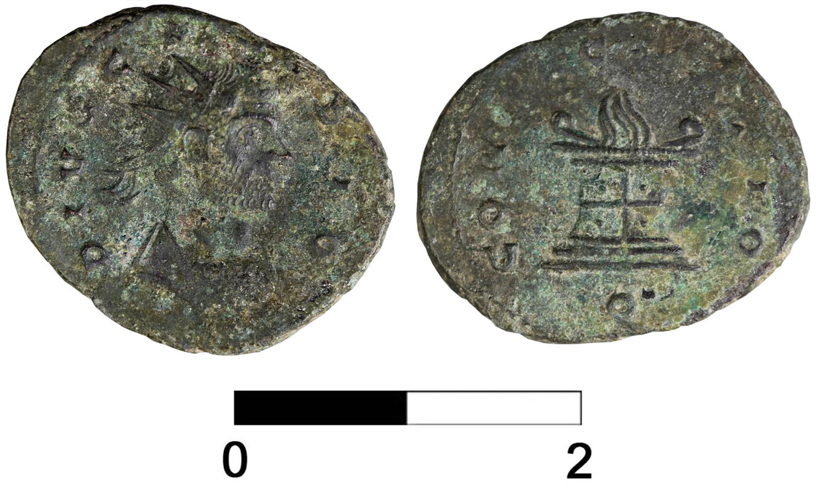 Antoniano del siglo III d.C. localizado en la excavación del Parque de las Acacias en el año 2015. Analizan un centenar de monedas de la Villa Vieja de Algeciras