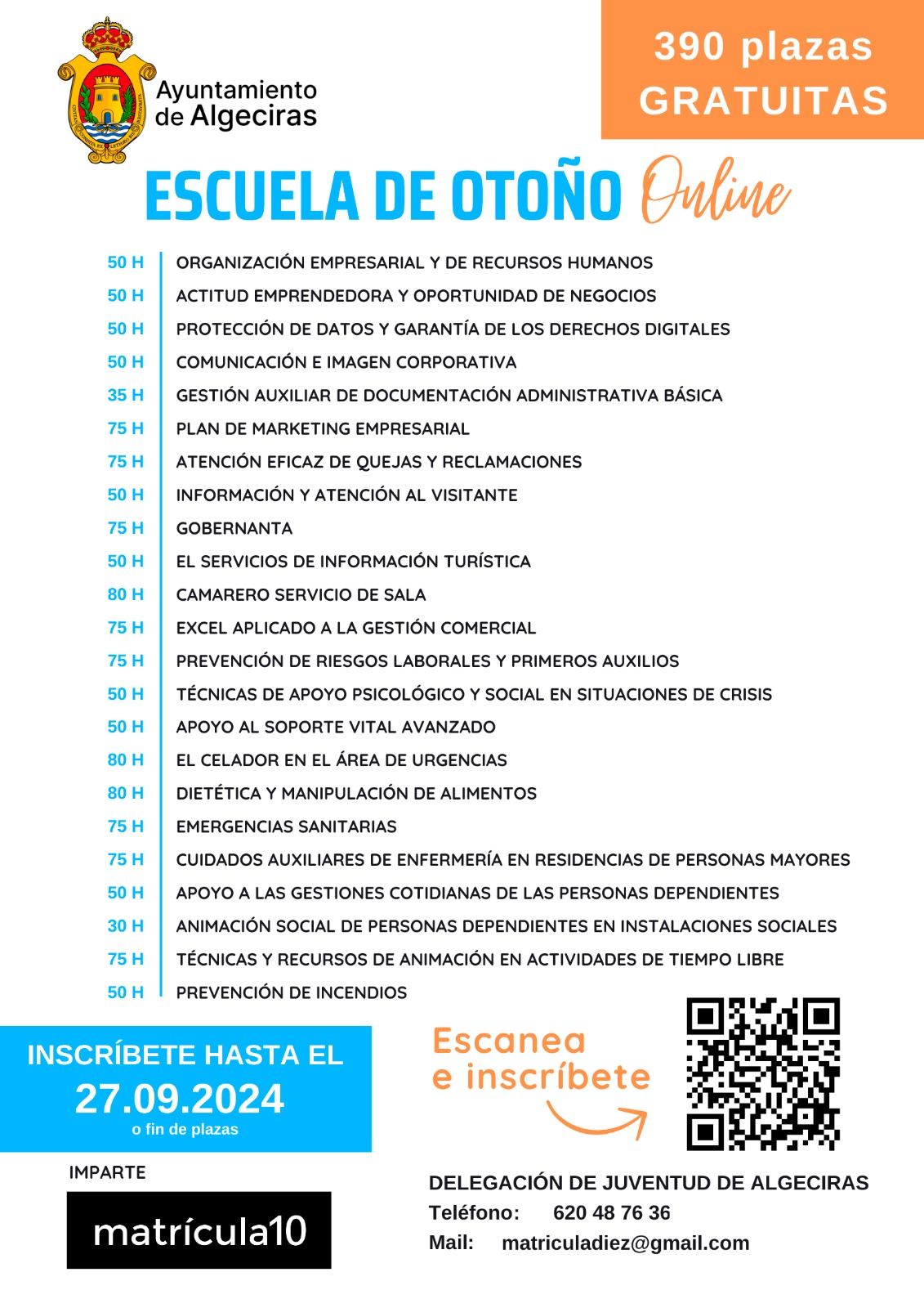 Cartel de los cursos. Cartel de los cursos.