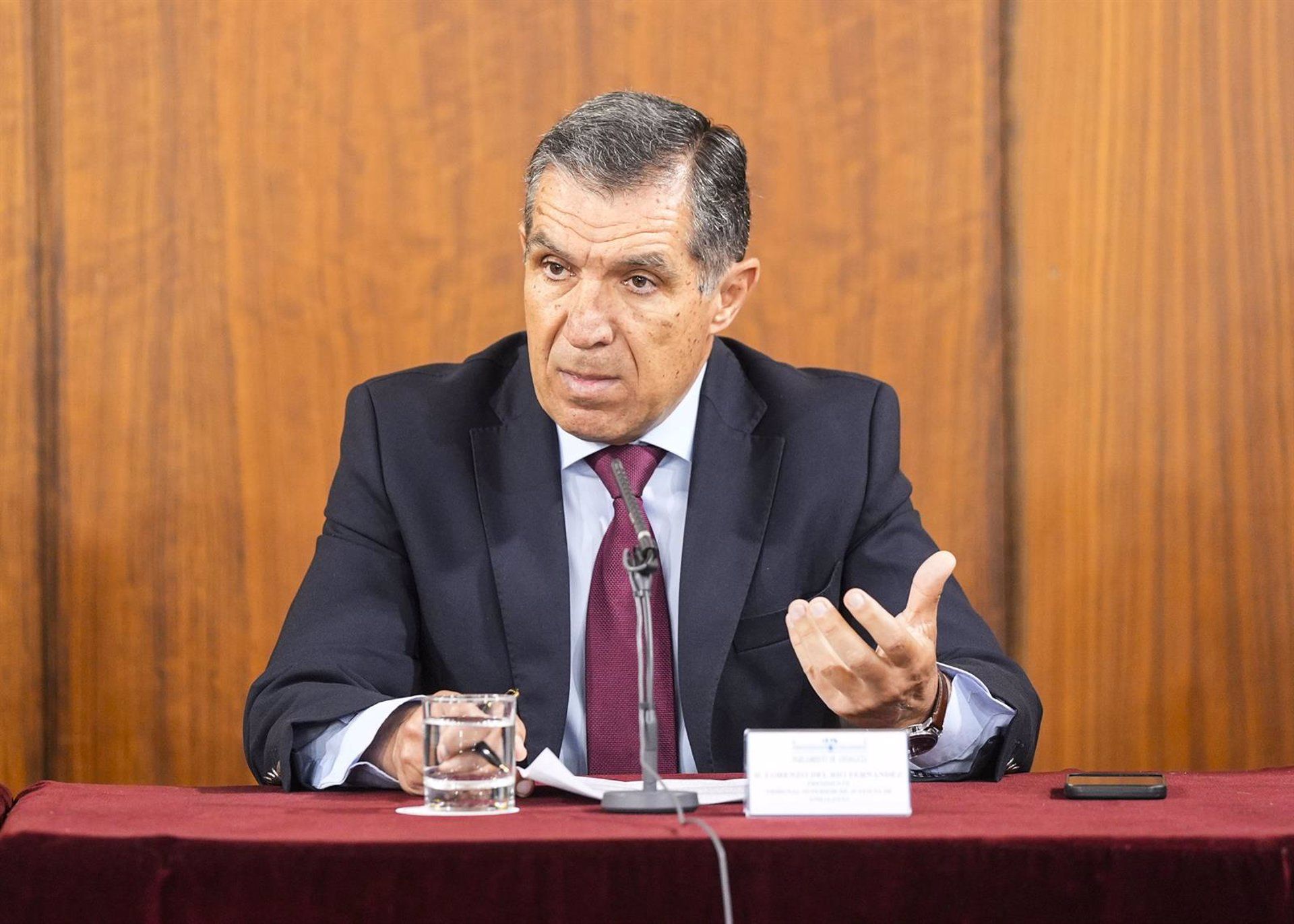 Archivo - El presidente del TSJA, Lorenzo del Río, en una foto de archivo. - JOAQUÍN CORCHERO/PARLAMENTO DE ANDALUCÍA 
