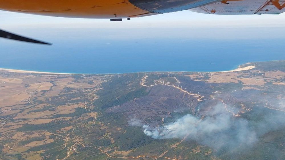 Tarifa, declarada como zona gravemente afectada por el incendio forestal en Monte La Peña.