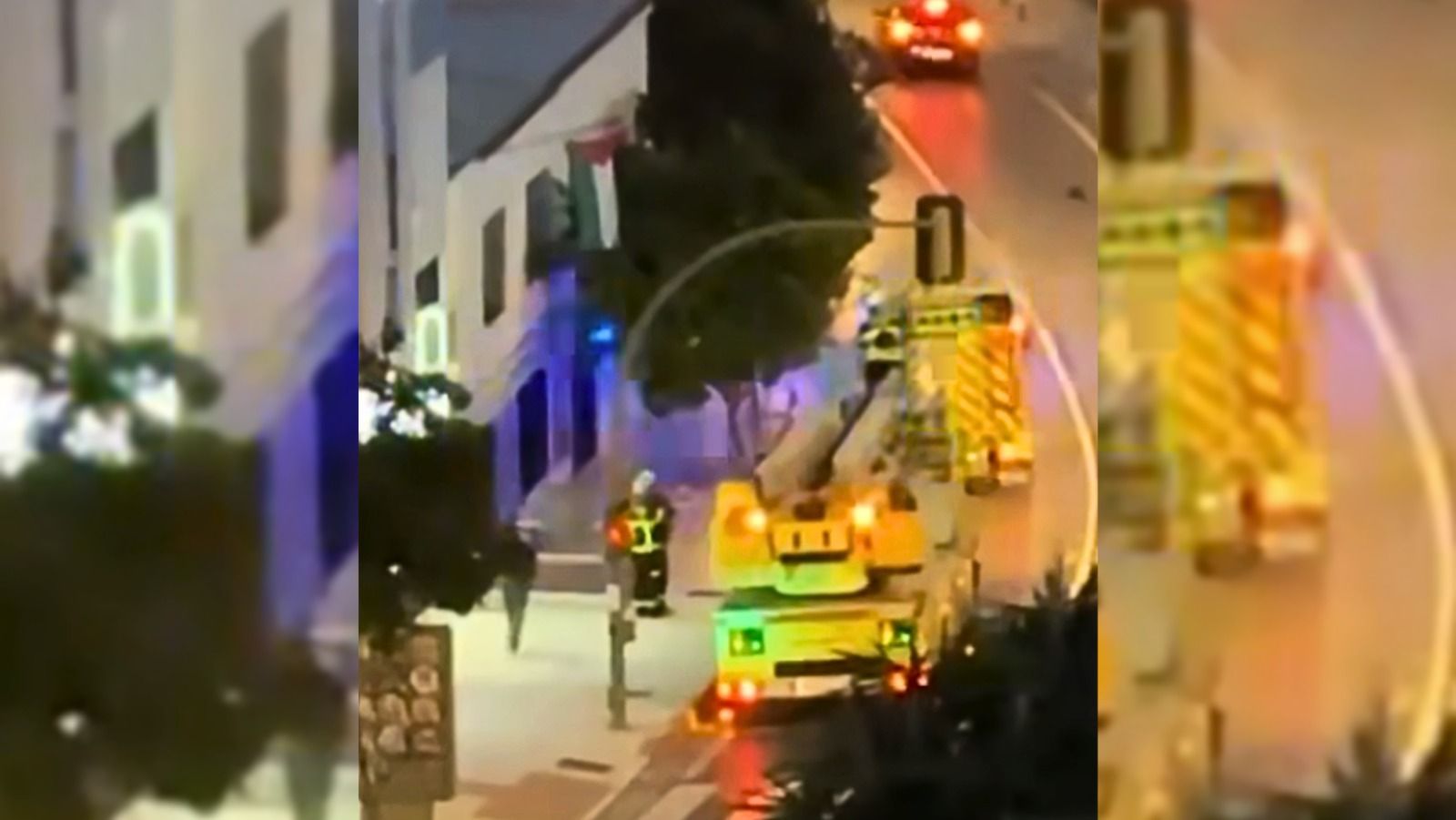 Captura del vídeo de retirada de la bandera palestina. Foto: grupoalminuto.
