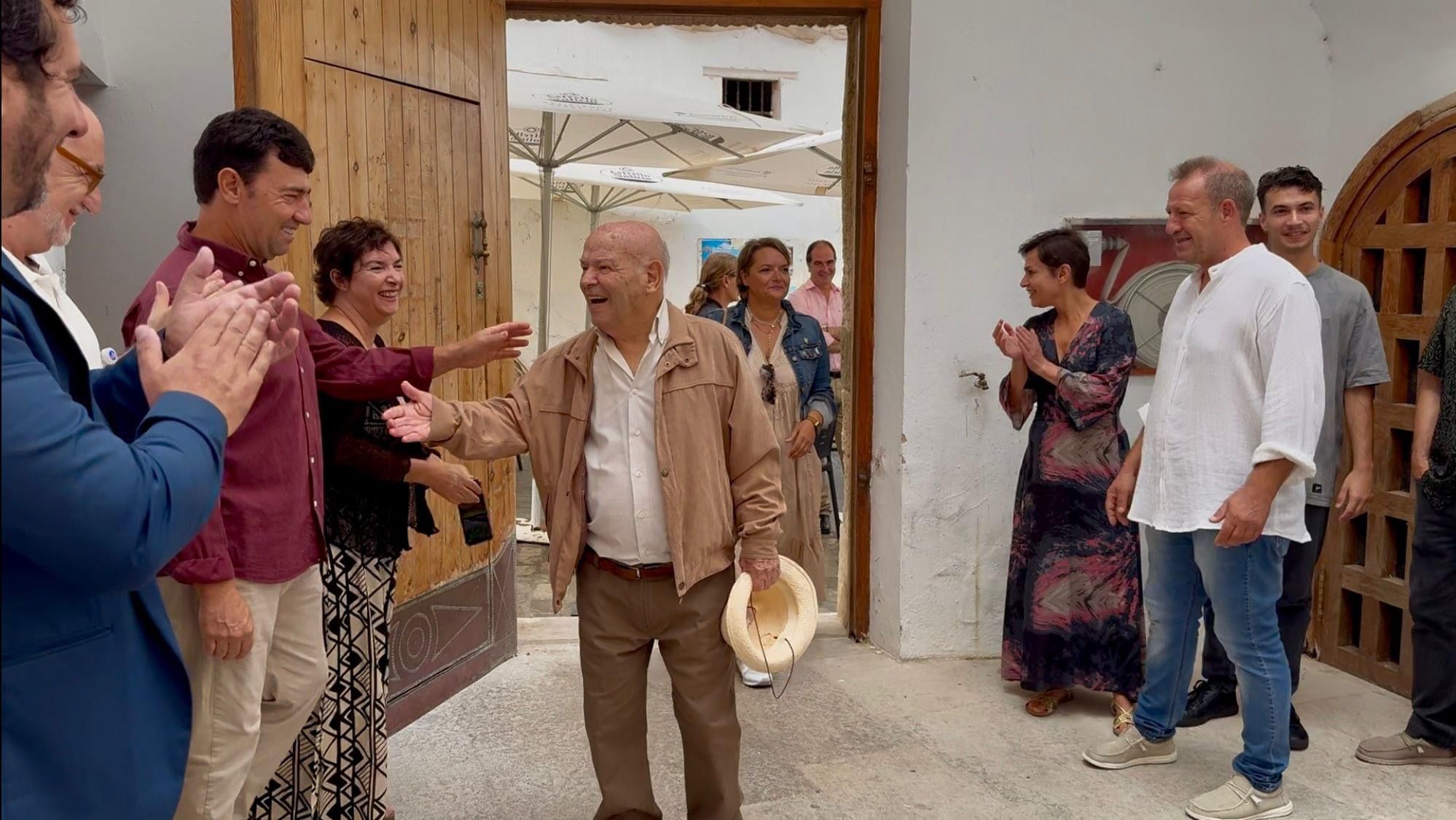 El artista local Manuel Reiné, en uno de los actos programados en la semana de su homenaje. 