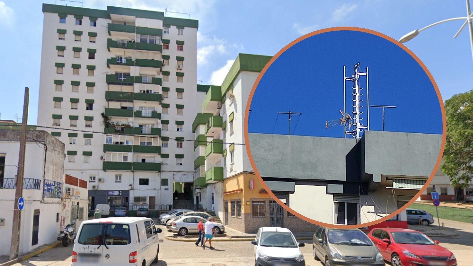Urbanización Averroes en Algeciras. Imagen de archivo de la urbanización con la imagen realizada por Verdemar. 