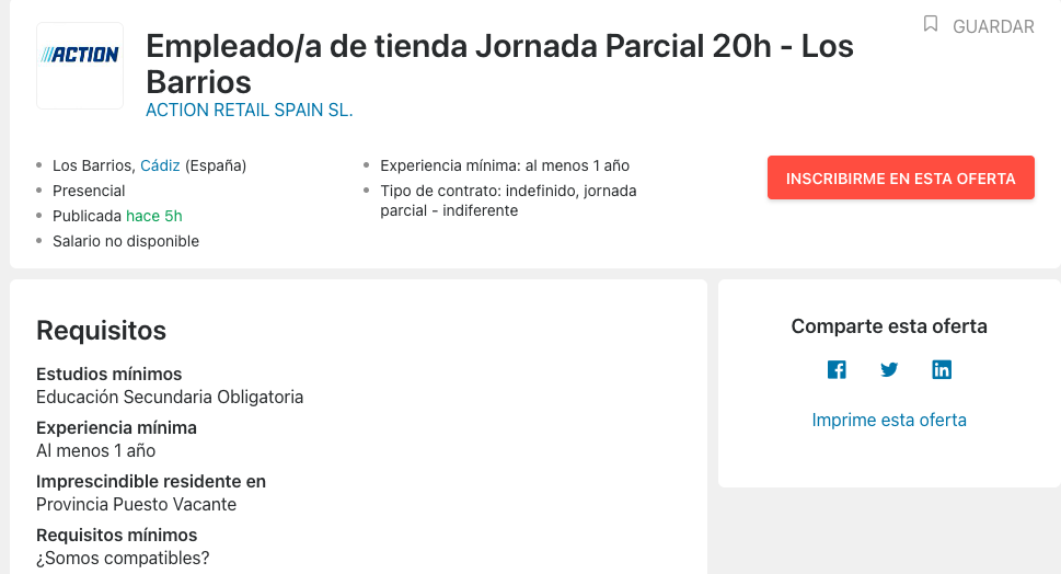 La cadena de supermercados Action aterriza en Palmones y busca a 11 empleados.