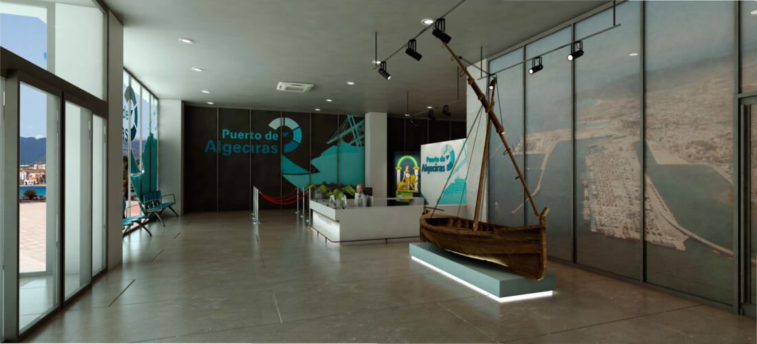 Algeciras Port Center. recreación virtual HALL