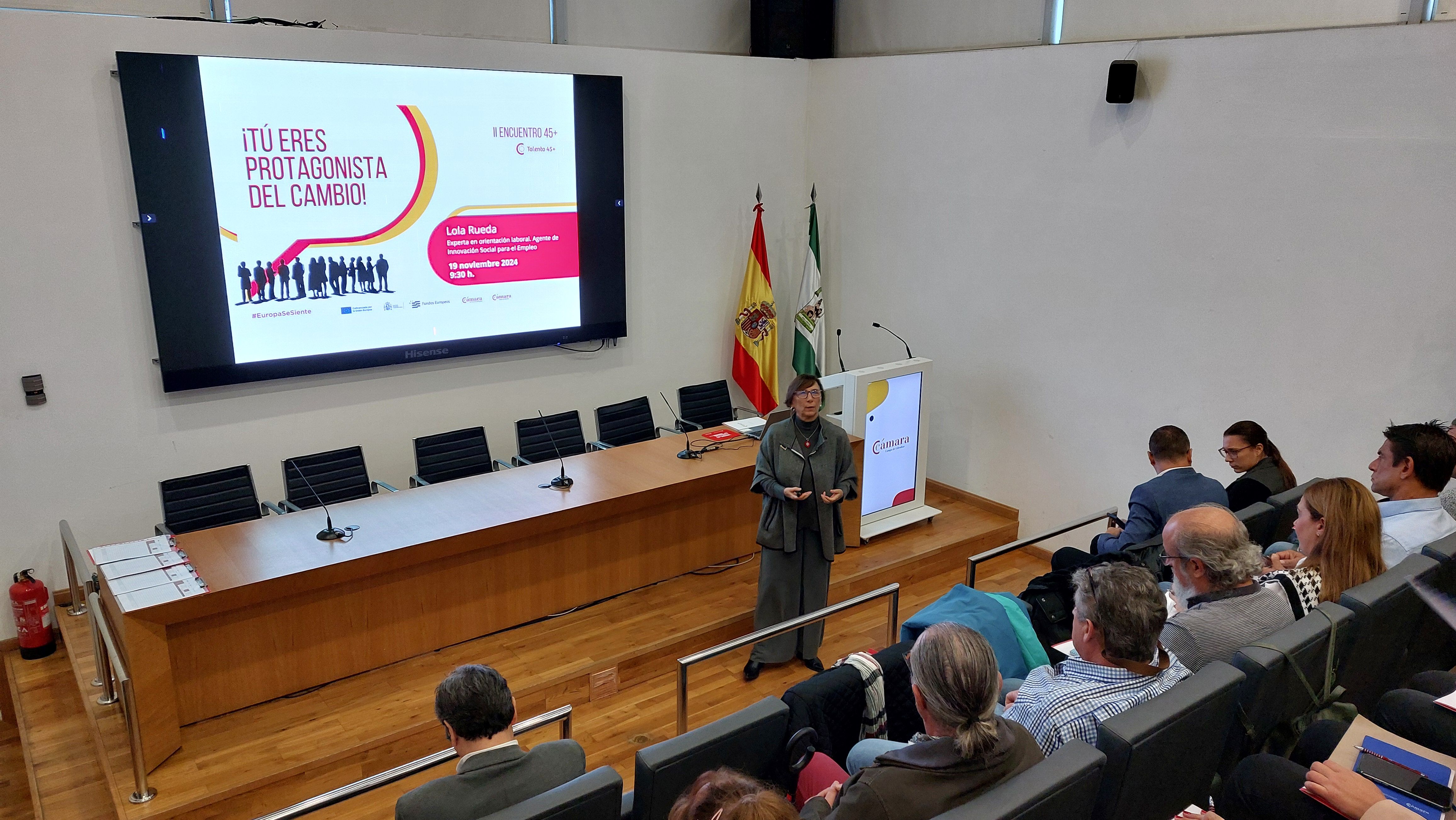 Lola Rueda en el Encuentro 45+. Más de un centenar de personas participan en el II Encuentro 45+ del Campo de Gibraltar