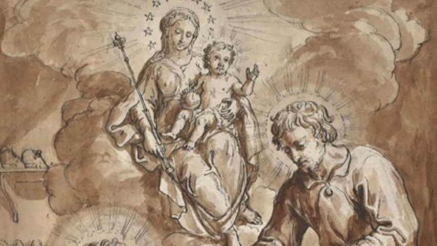  Lámina 1. San Crispín y San Crispiniano. Anónimo, aguada y lápiz, primer tercio del XVII. Museo del Prado