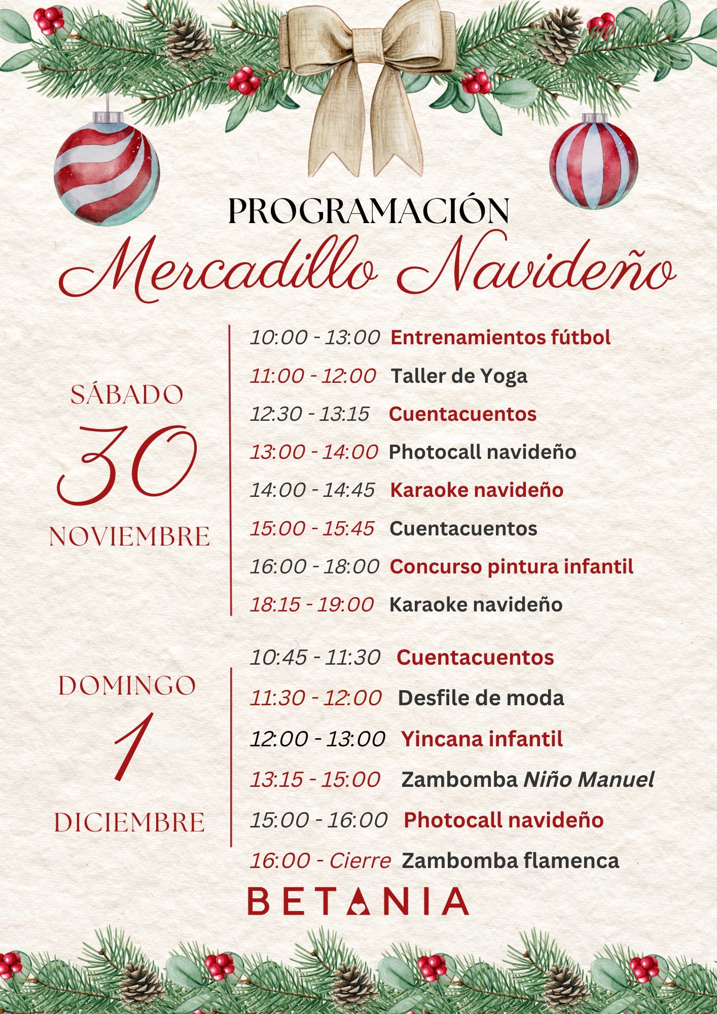 Programación mercadillo Programación mercadillo