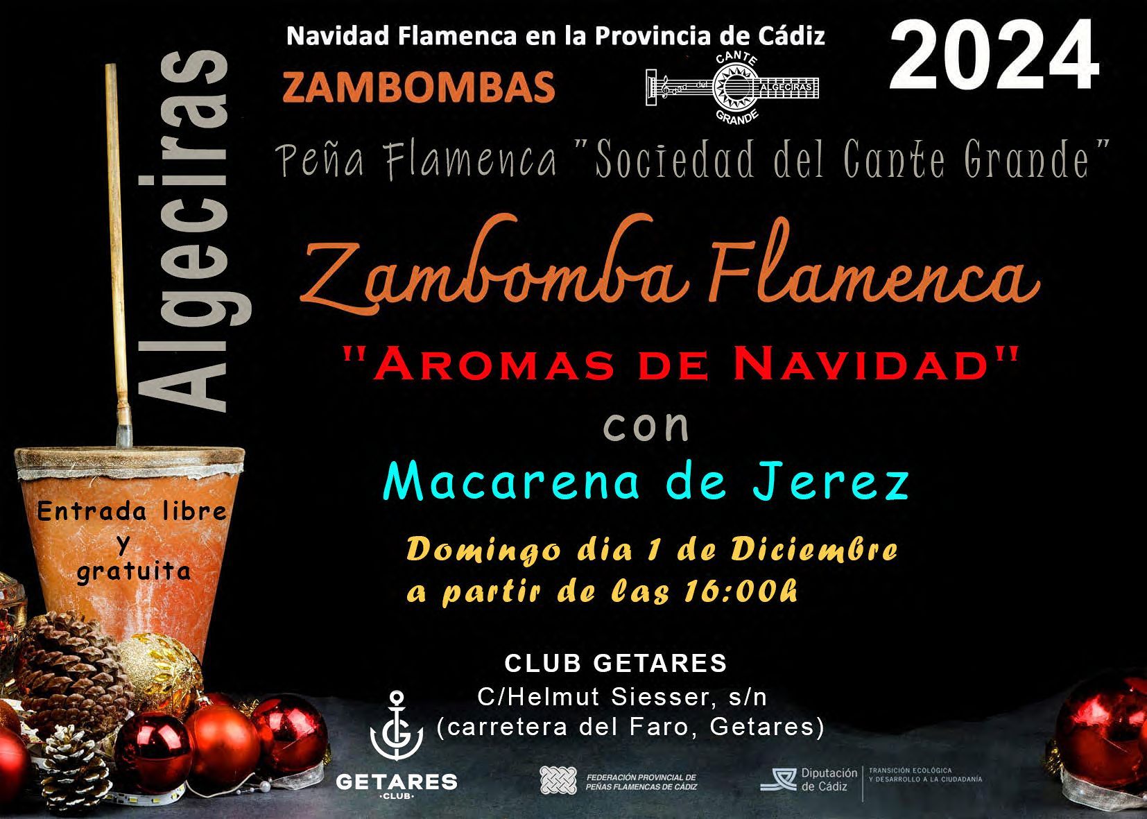 La Sociedad del Cante Grande invita a una zambomba jerezana en el Club Getares