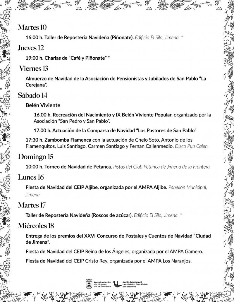 Programación navideña en Jimena. Programación navideña en Jimena.