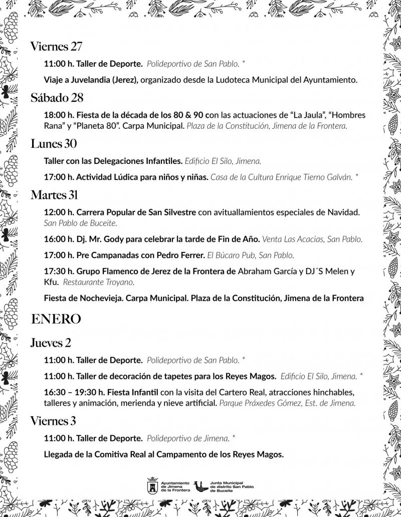 Programación navideña en Jimena. Programación navideña en Jimena.