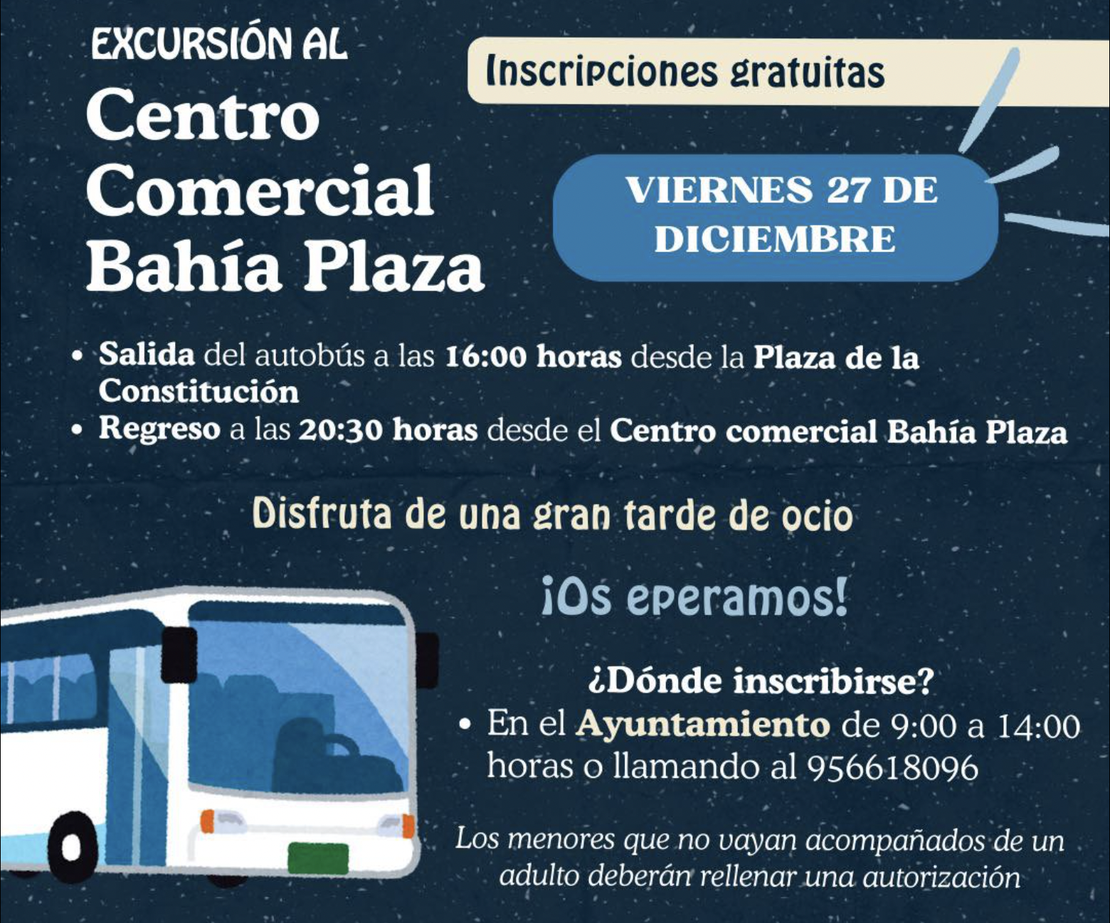 El Ayuntamiento de Tesorillo ofrece una excursión gratuita al Bahía Plaza de Los Barrios