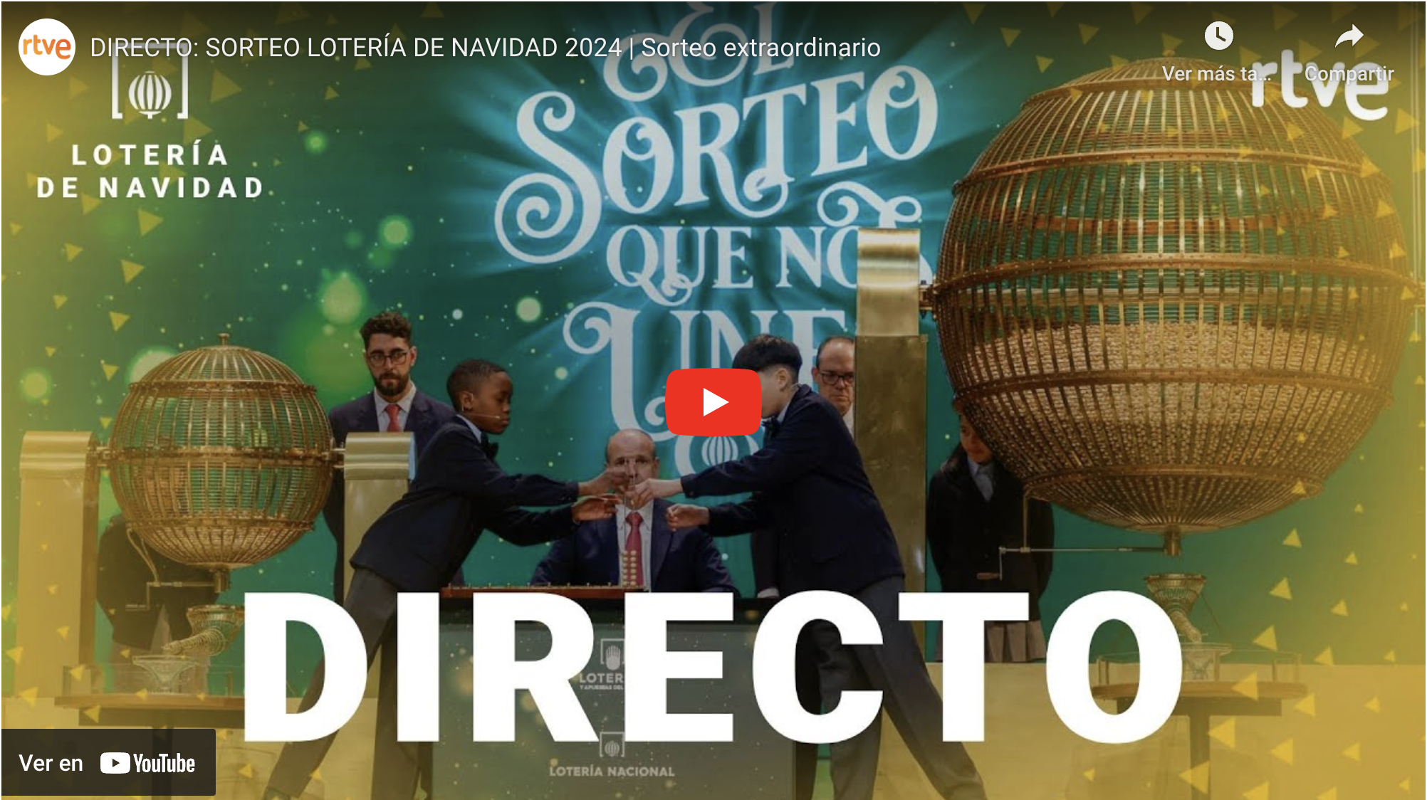 Sigue en directo el Sorteo de La Lotería de Navidad